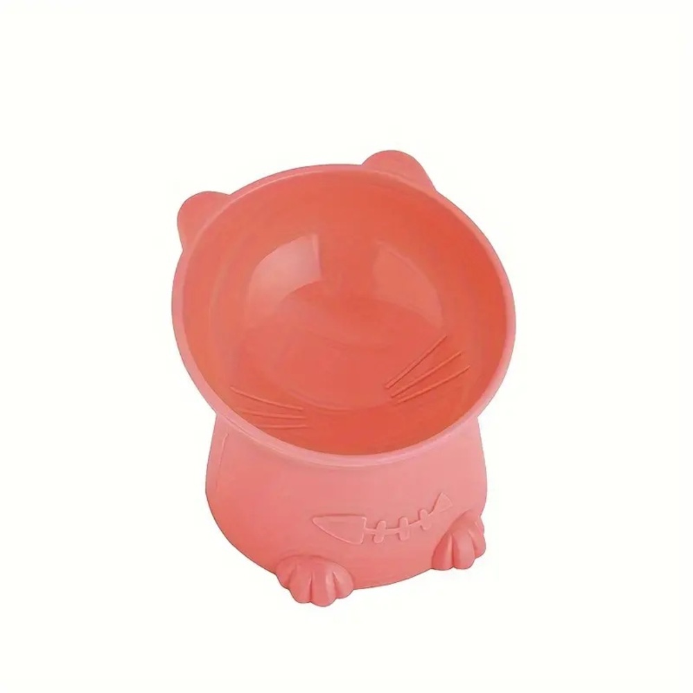 Raised Cat Bowl Elevated Anti-Tip Food Water Feeding Pet Dish Rose Pink New